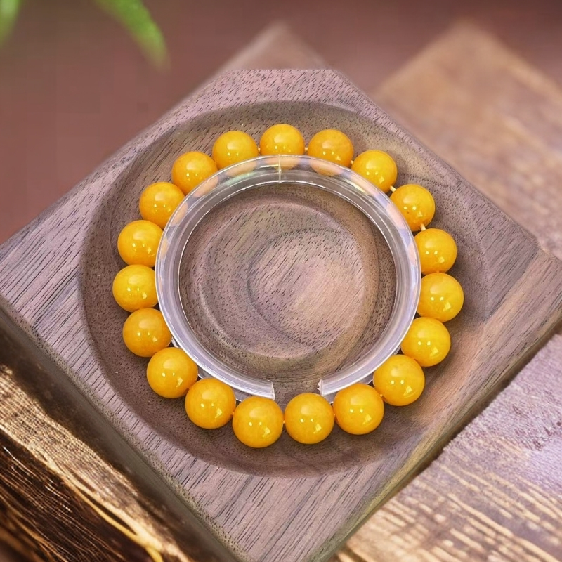 【仟璨珠宝】新疆若羌产地 012 新疆老油黄10mm