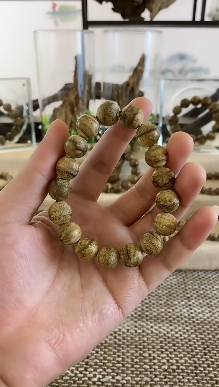 手串沉香马泥涝虎斑老料13+MM手串