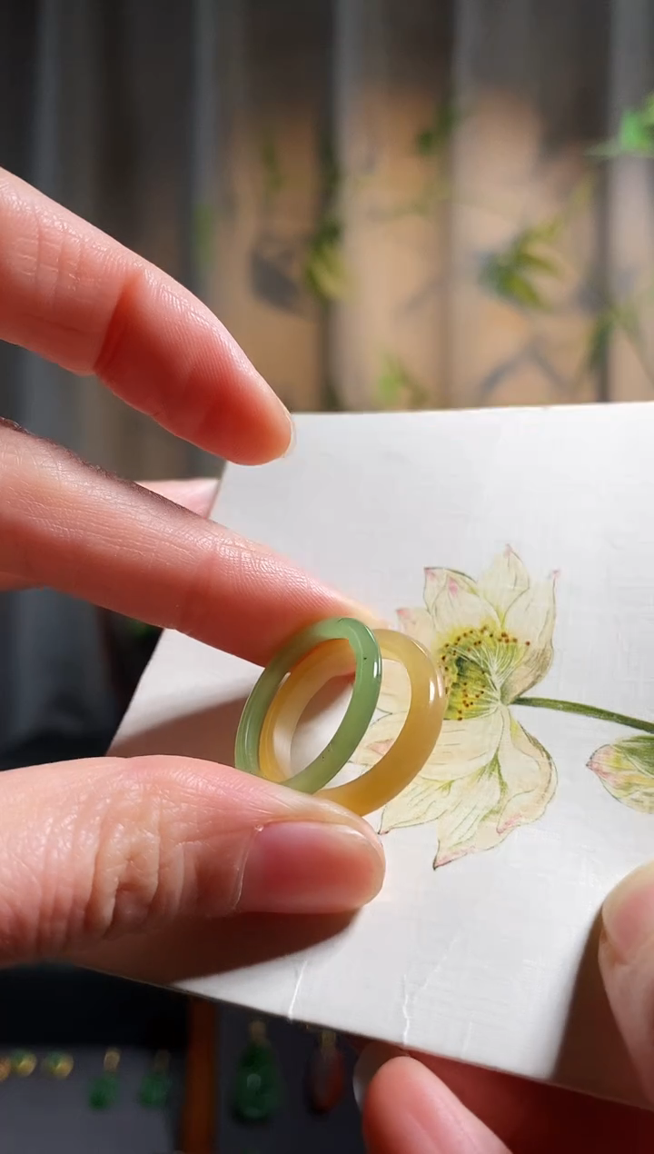 【闪购商品】和田玉戒指未镶嵌，和田玉指环，一对