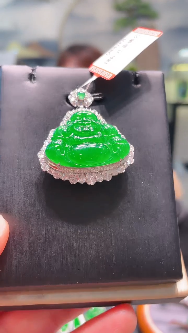 【闪购商品】翡翠颈饰18K金镶嵌A29天然A货翡翠