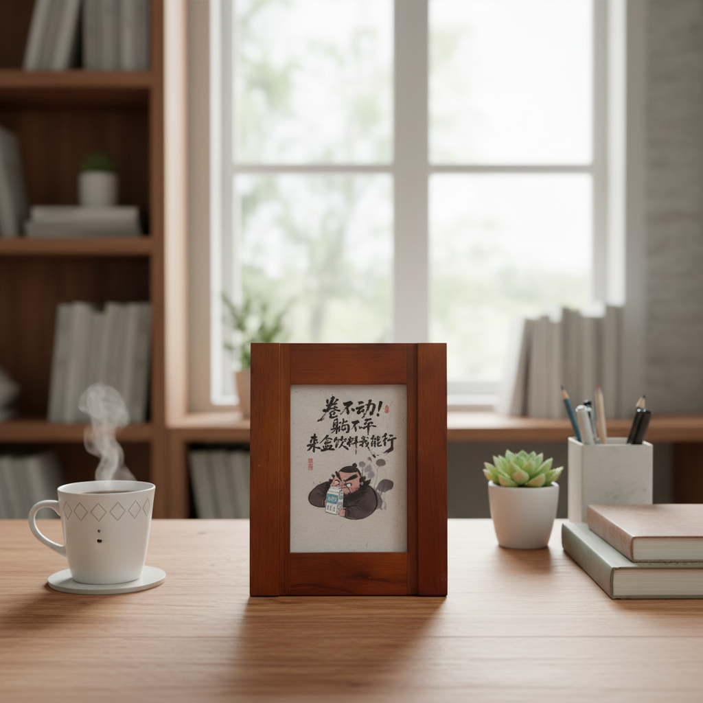 SJ-7寸-9963-159卷不动红棕色相框摆台