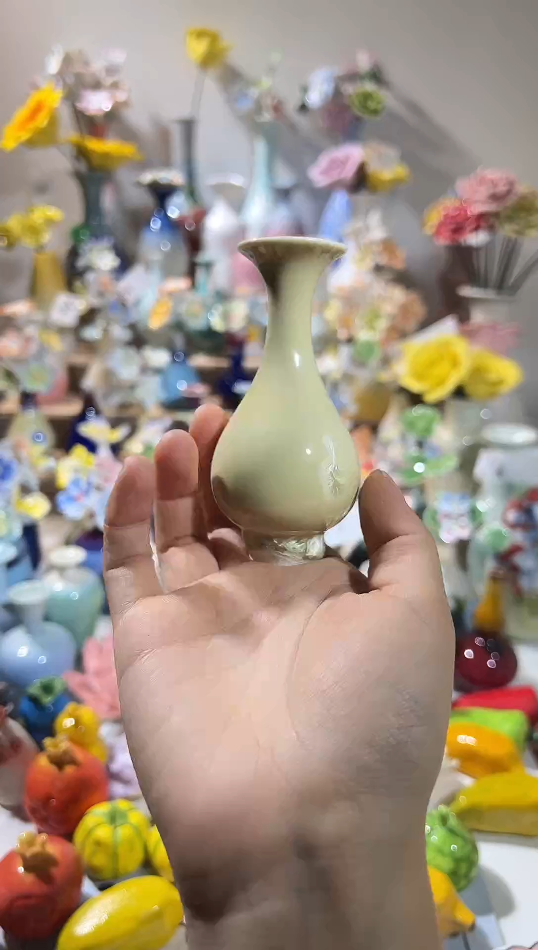 创意手工陶瓷黄色结晶小084