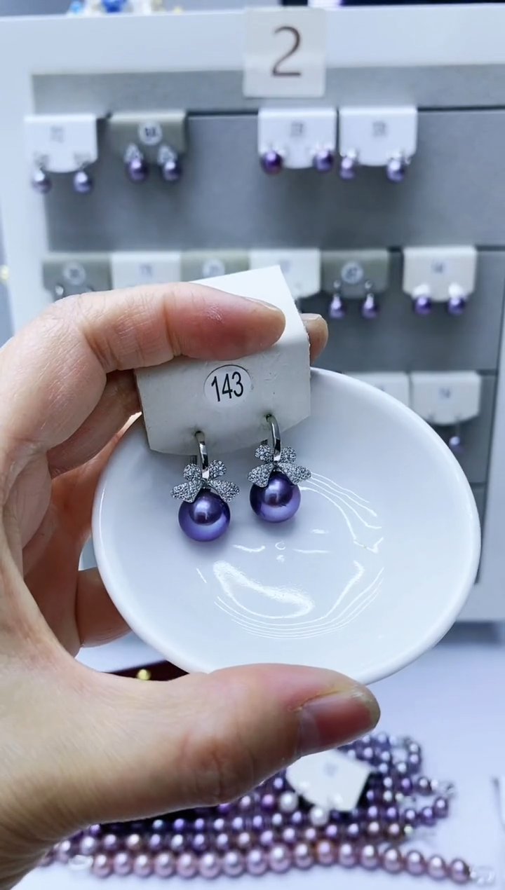 【闪购商品】淡水珍珠耳饰银S925镶嵌143