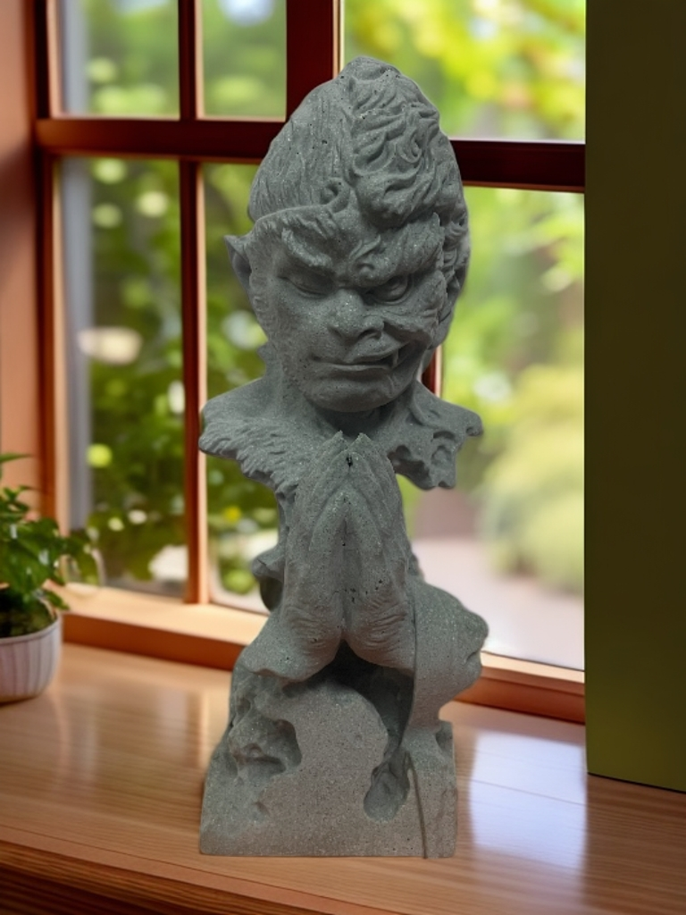 悟空一念成佛一念成魔，一念之间青纱石家居装饰摆件工艺品创意