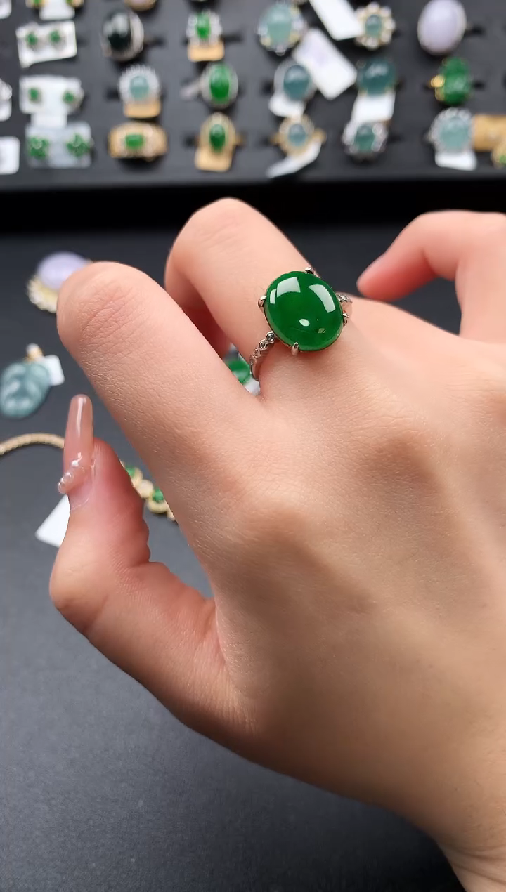【闪购商品】翡翠戒指银S925镶嵌51241