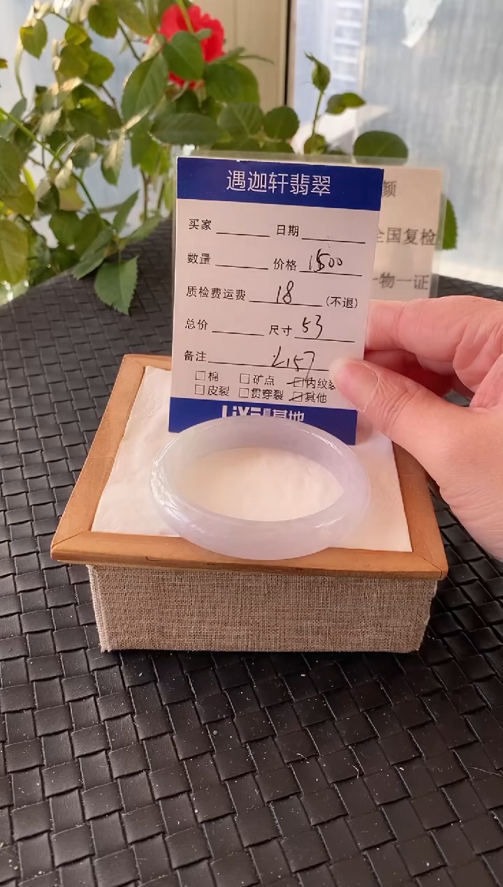未镶嵌手镯翡翠53圈口 L157编码