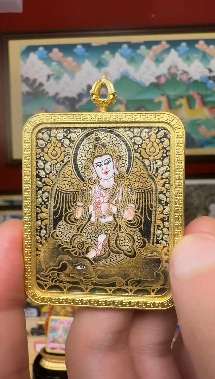 吊坠普老师-热贡纯手绘周毛