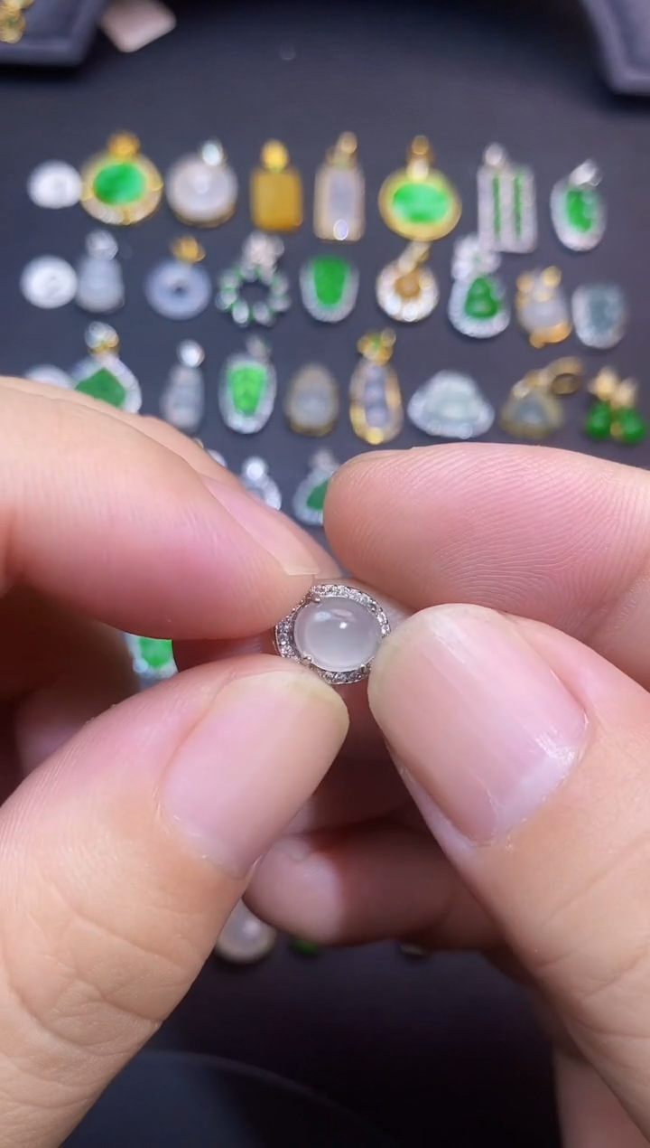 吊坠(不含链)银S925镶嵌翡翠1