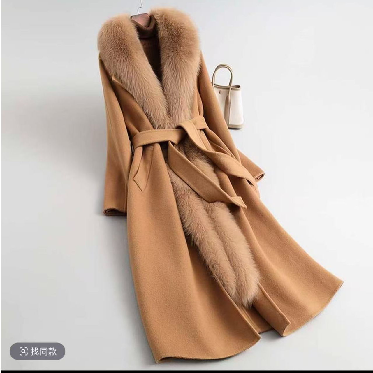 〈纪朵研〉H590厚款秋季潮牌女装中长款翻领秋冬气质双面呢大衣