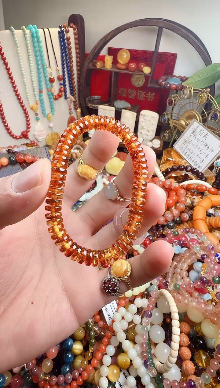 手链琥珀（花珀）未镶嵌神****?一物一件）0001001