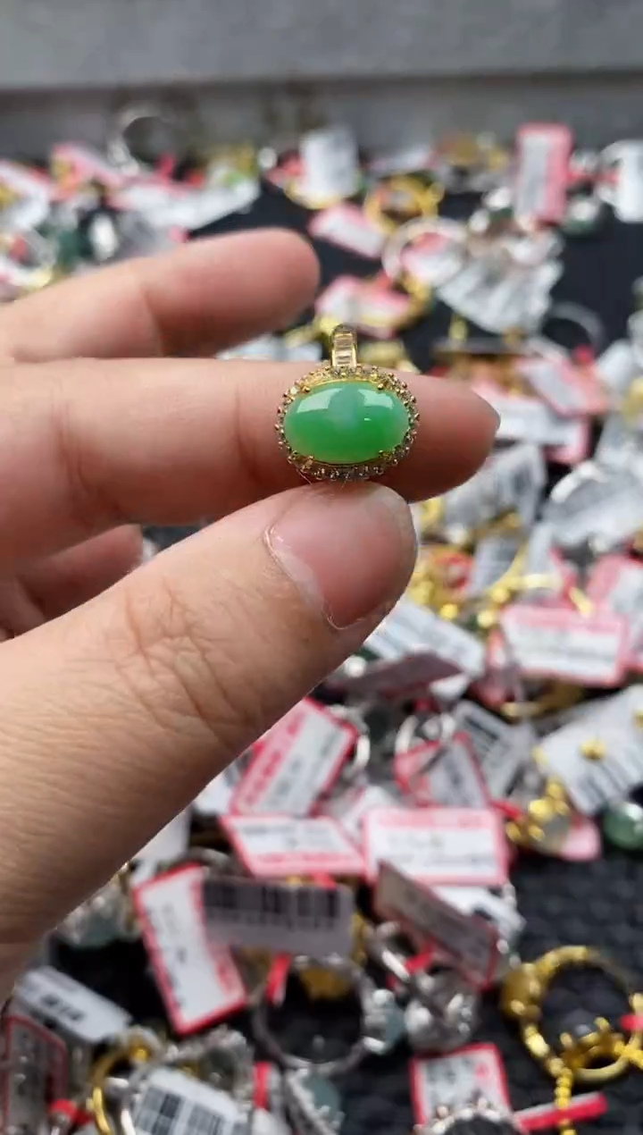 【闪购商品】翡翠戒指银S925镶嵌4444444--10