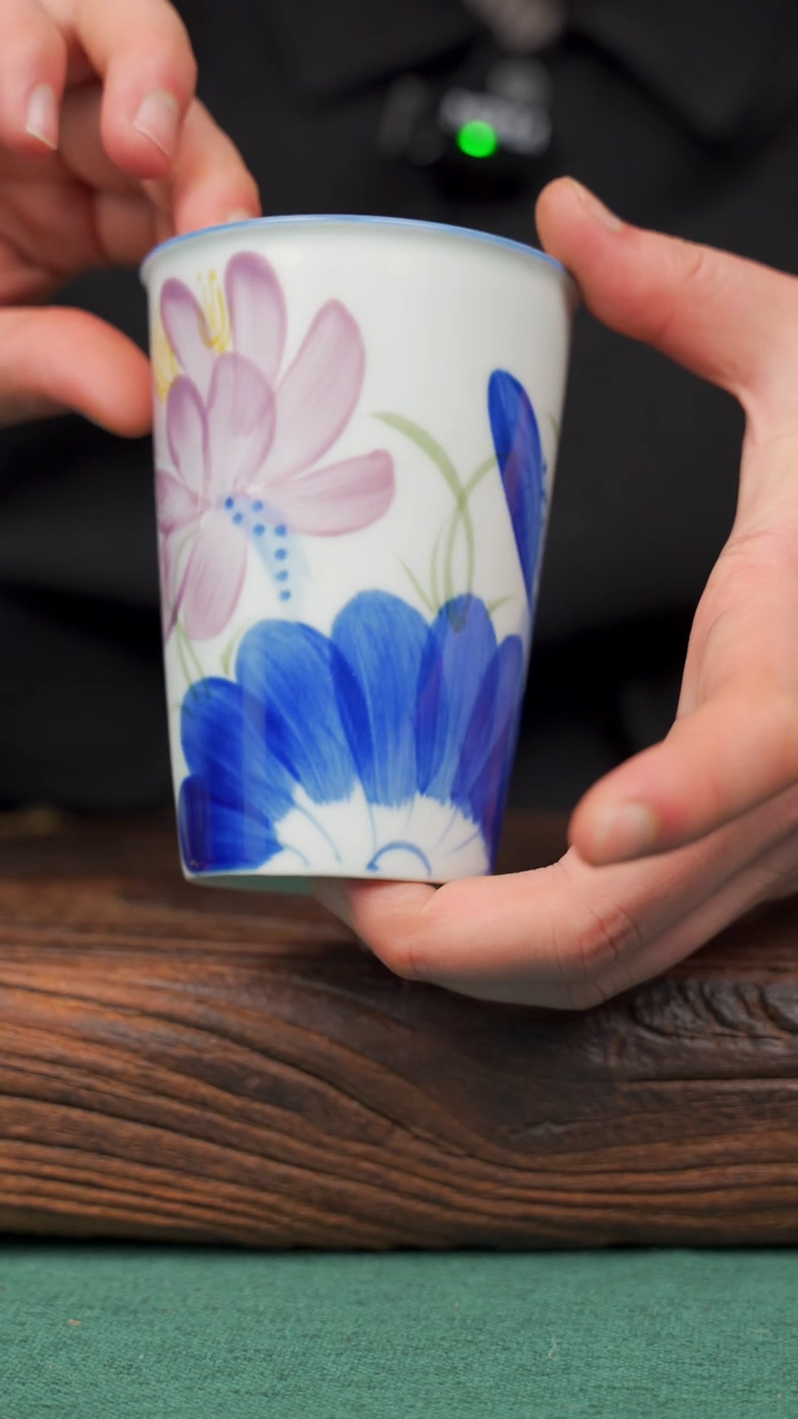 【闪购商品】瓷片39寻一缕瓷香杯釉下手工手绘瓷器