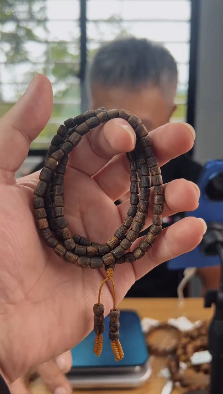 沉香手串沉水04桶珠多圈12克多样性发一