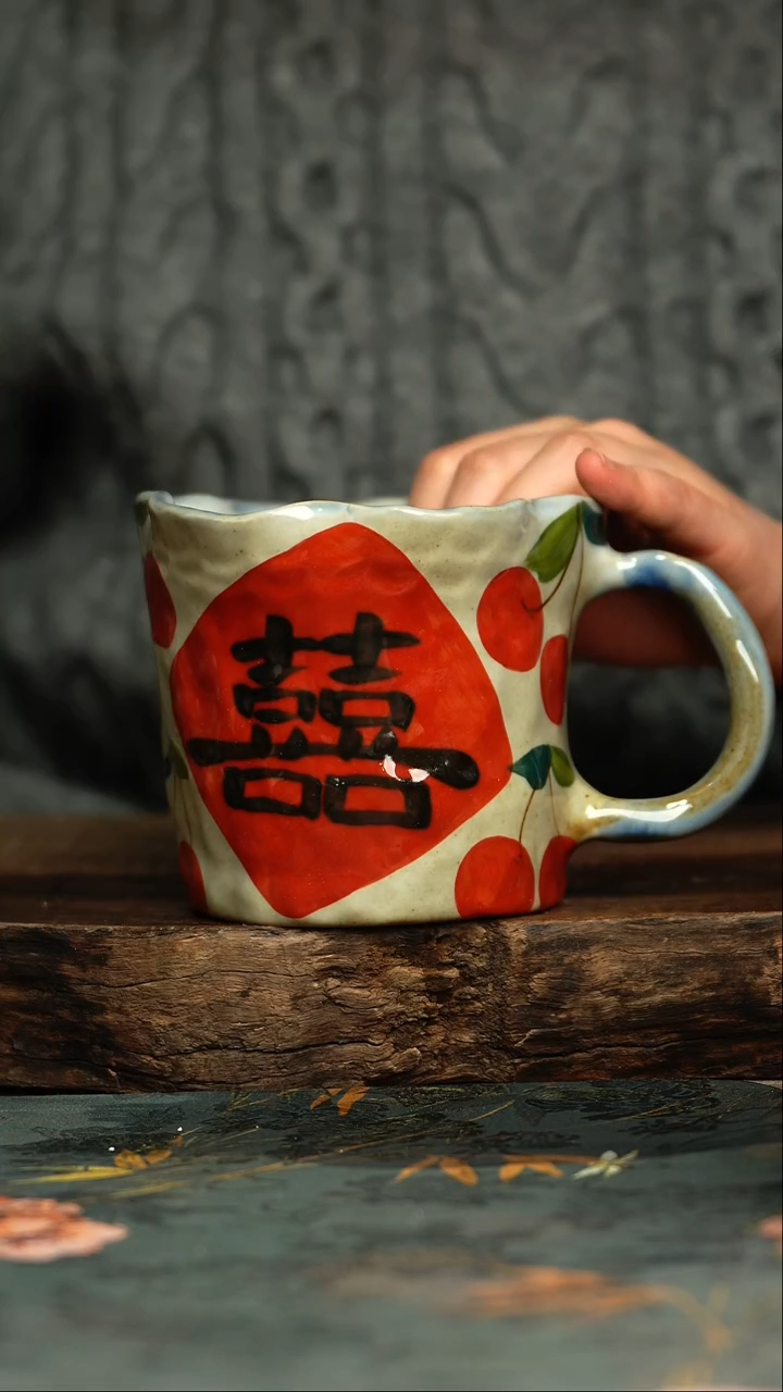 【闪购商品】杯杯釉下彩手工手绘同款陶器