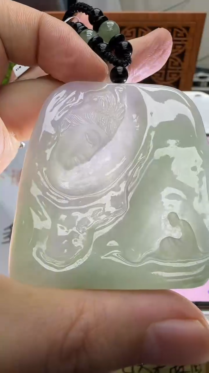 【闪购商品】翡翠挂件未镶嵌国雕谢林工（定制退货扣1000元）