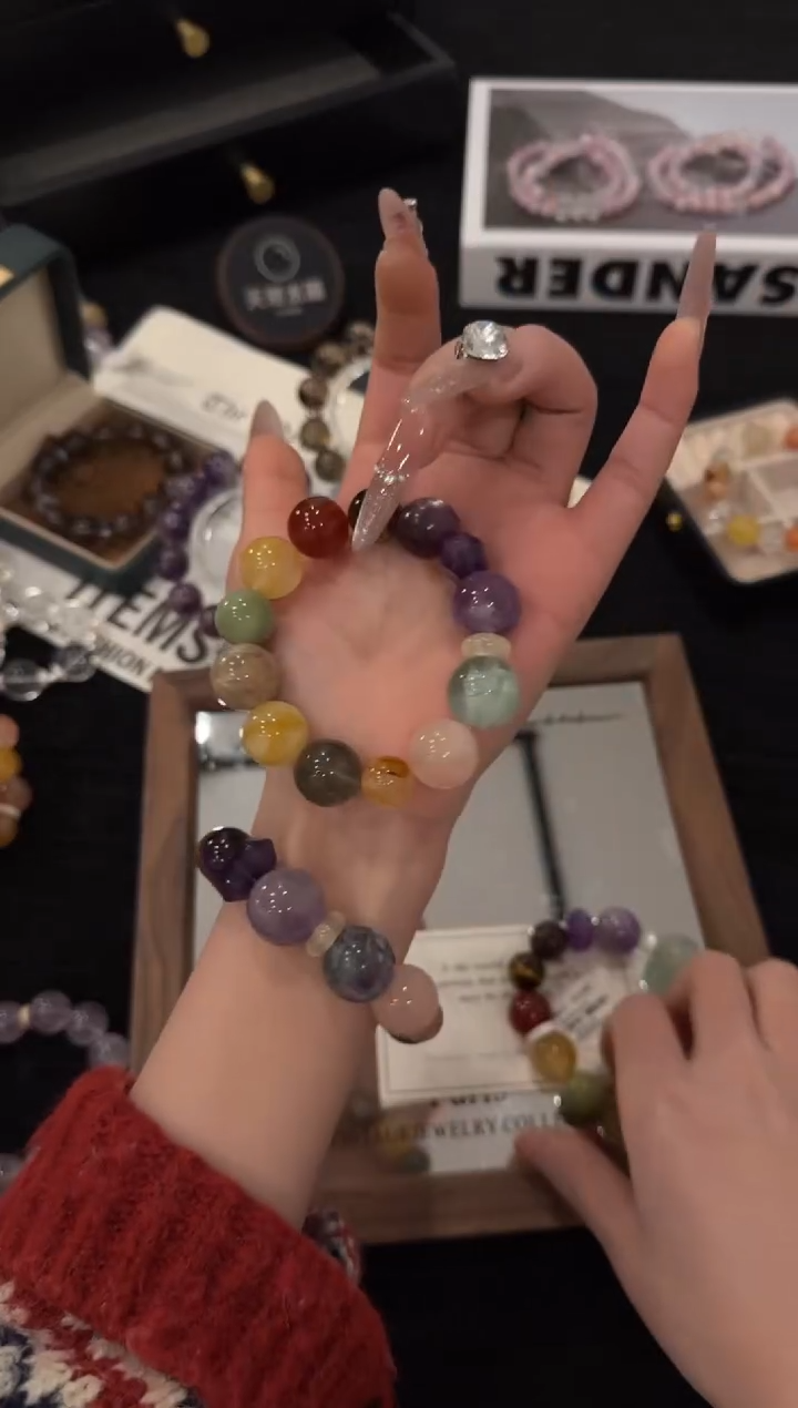 未镶嵌手链水晶多宝x3519