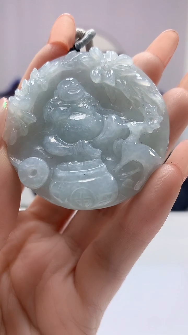 【闪购商品】定制翡翠未镶嵌5153DD-毛货挂件佛91