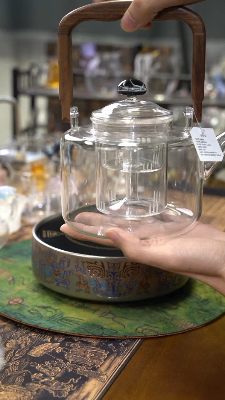 风云煮茶壶实木把手 晶焱金标