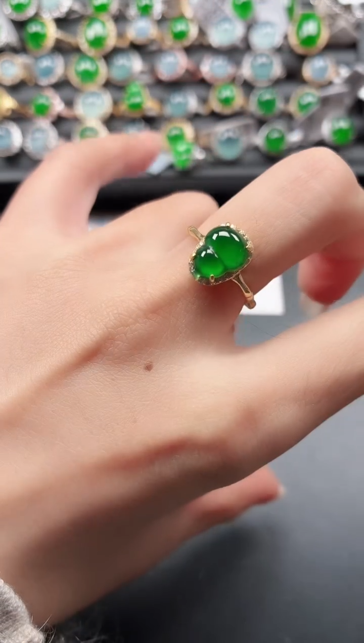 银S925镶嵌戒指翡翠111