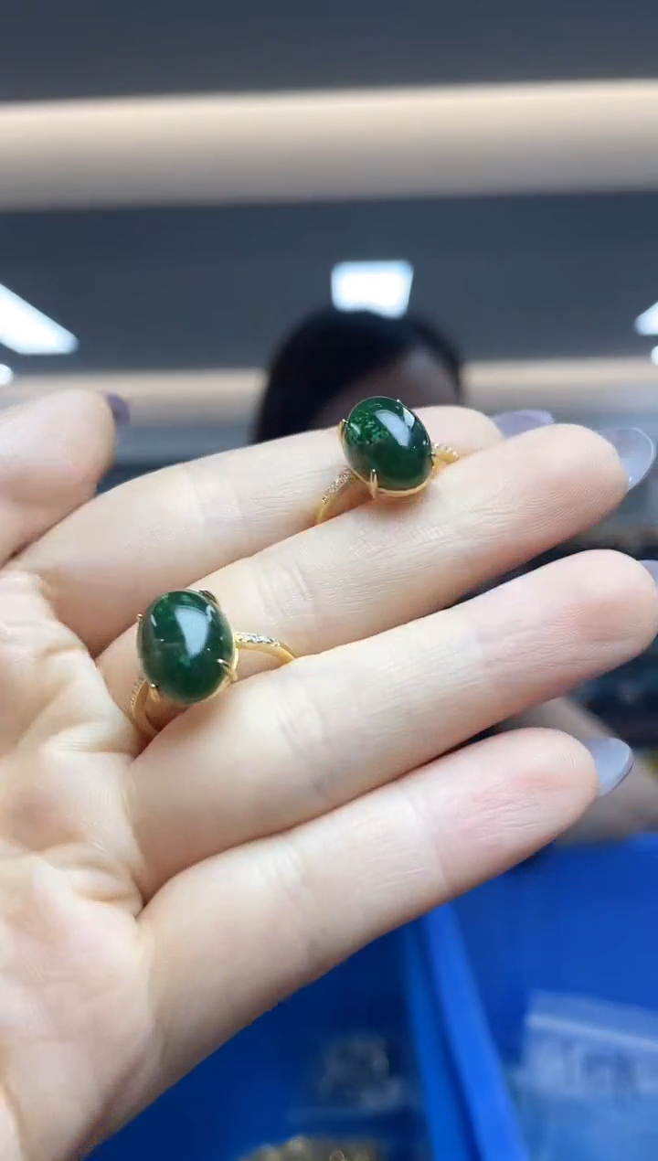 和田玉戒指银S925镶嵌（多样性发一件）