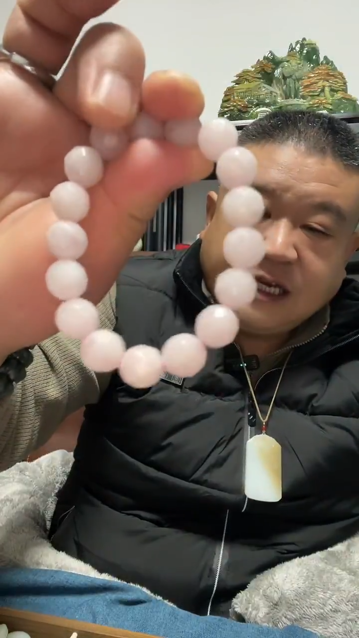 未镶嵌手串水晶粉水晶单圈手串