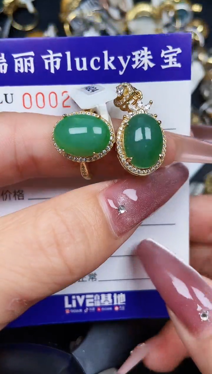 翡翠银S925镶嵌颈饰2455