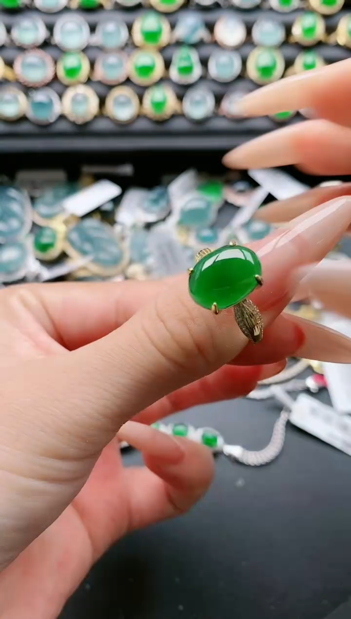 【闪购商品】翡翠戒指银S925镶嵌1111111