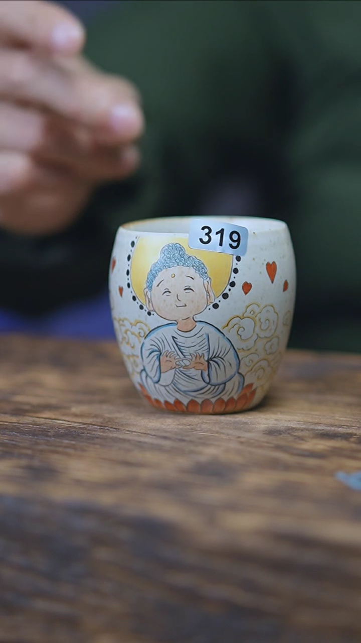【闪购商品】319景德镇手绘宝宝佛杯