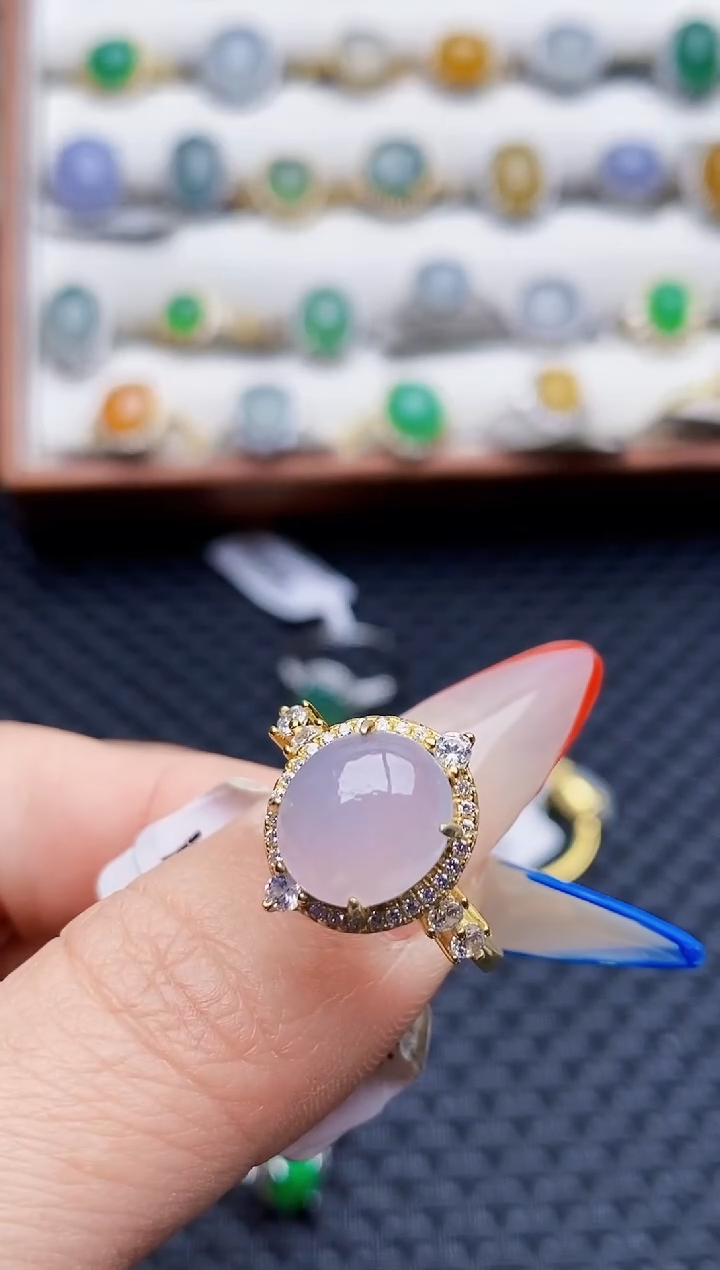 银S925镶嵌戒指翡翠6482