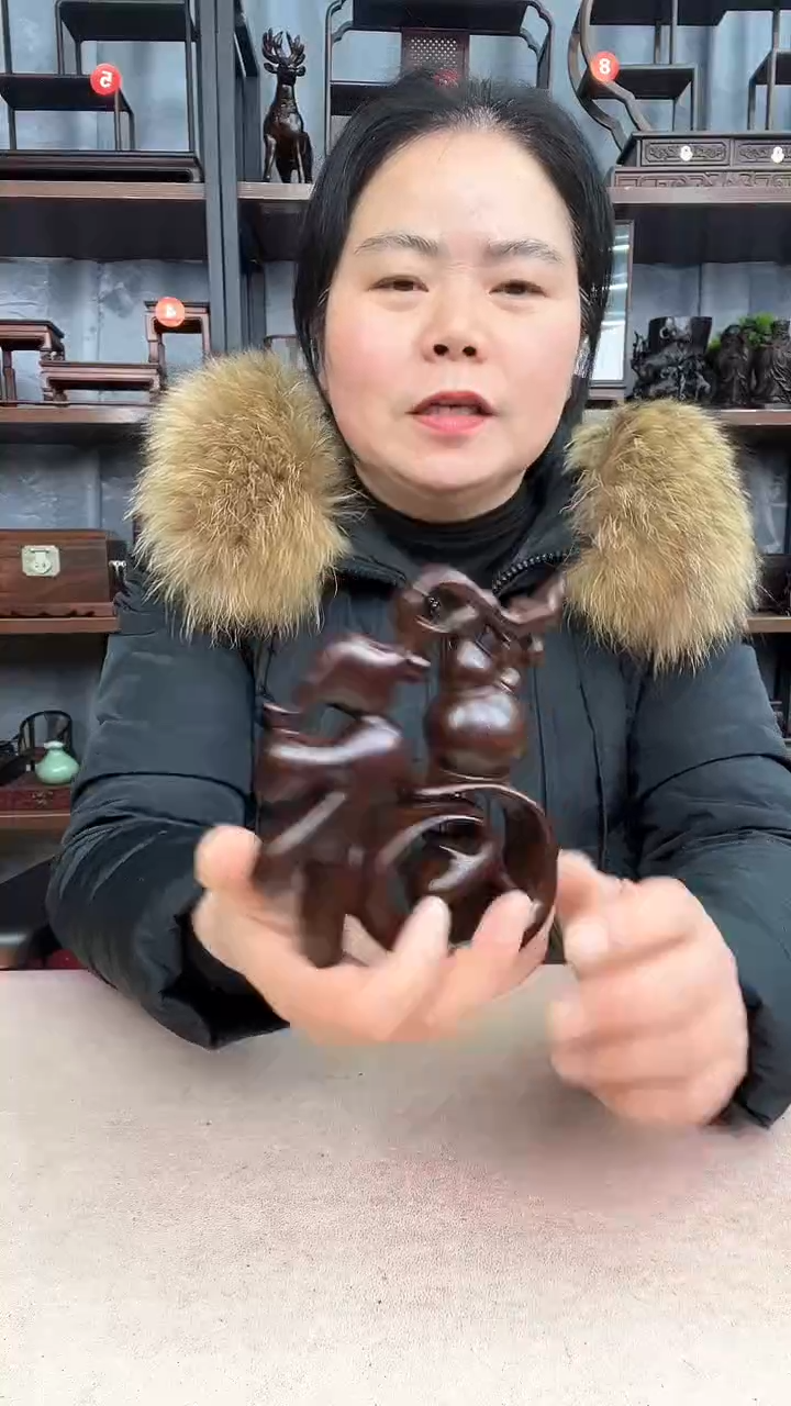 【闪购商品】乌木类端景台2998小李红木工艺品