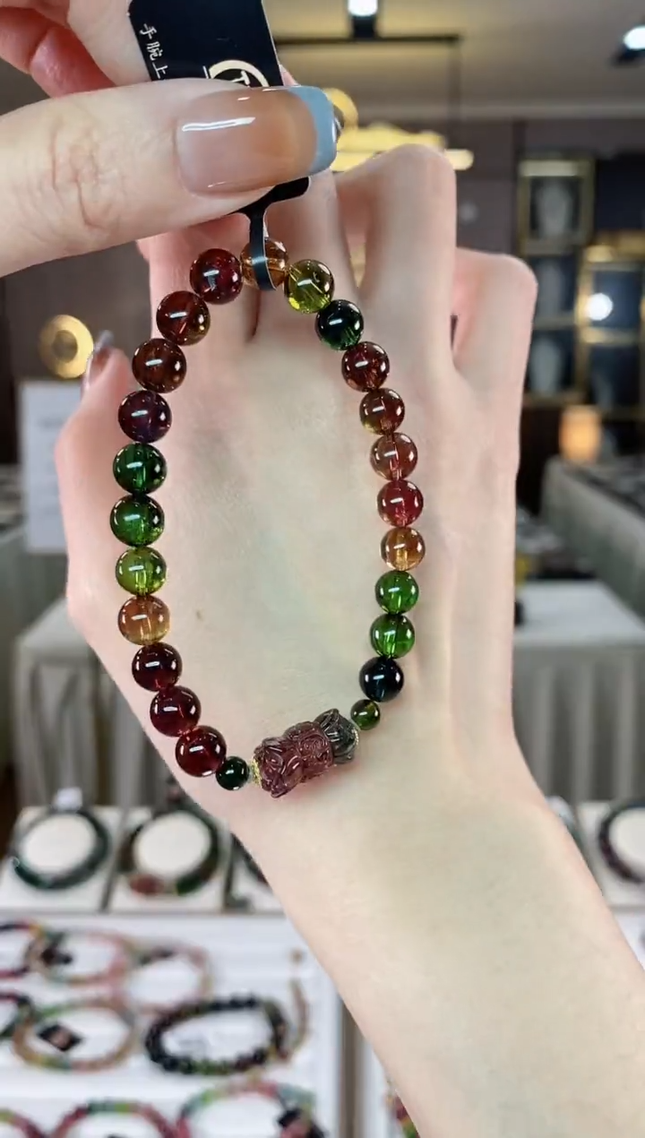 【闪购商品】碧玺单圈手串7mm+未镶嵌一物一证dan