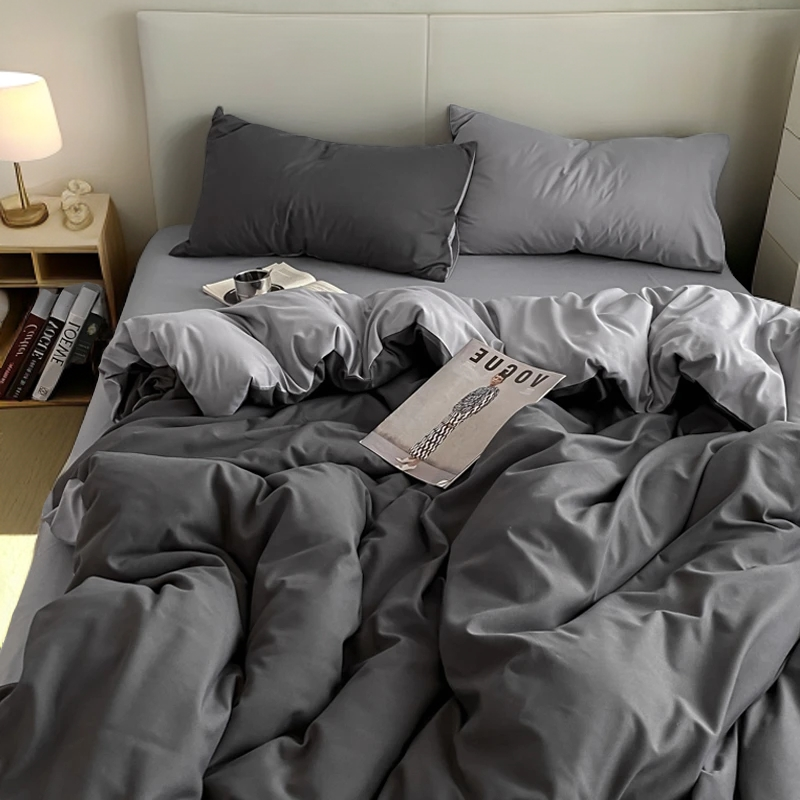 纯色四件套4件套秋冬高级感被套床单学生床品宿舍单人床上三件套