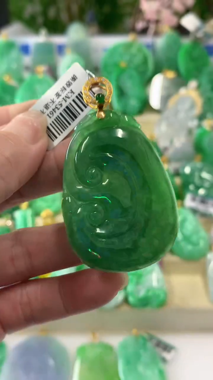 【闪购商品】翡翠颈饰18K金镶嵌挂件