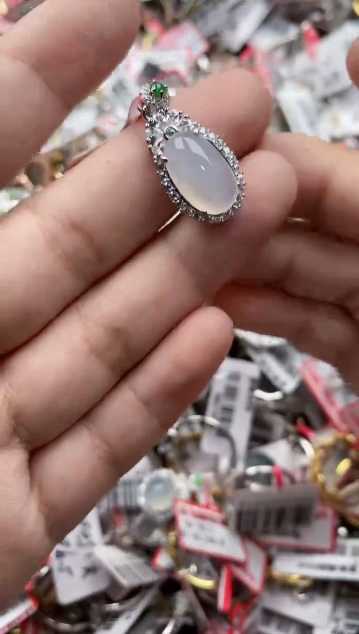 【闪购商品】翡翠戒指银S925镶嵌66666---3