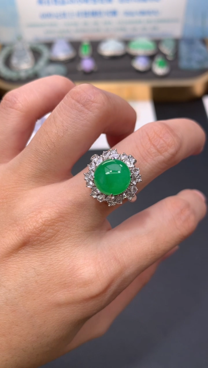 定制翡翠18K金镶嵌模式推广期48小时鉴赏期