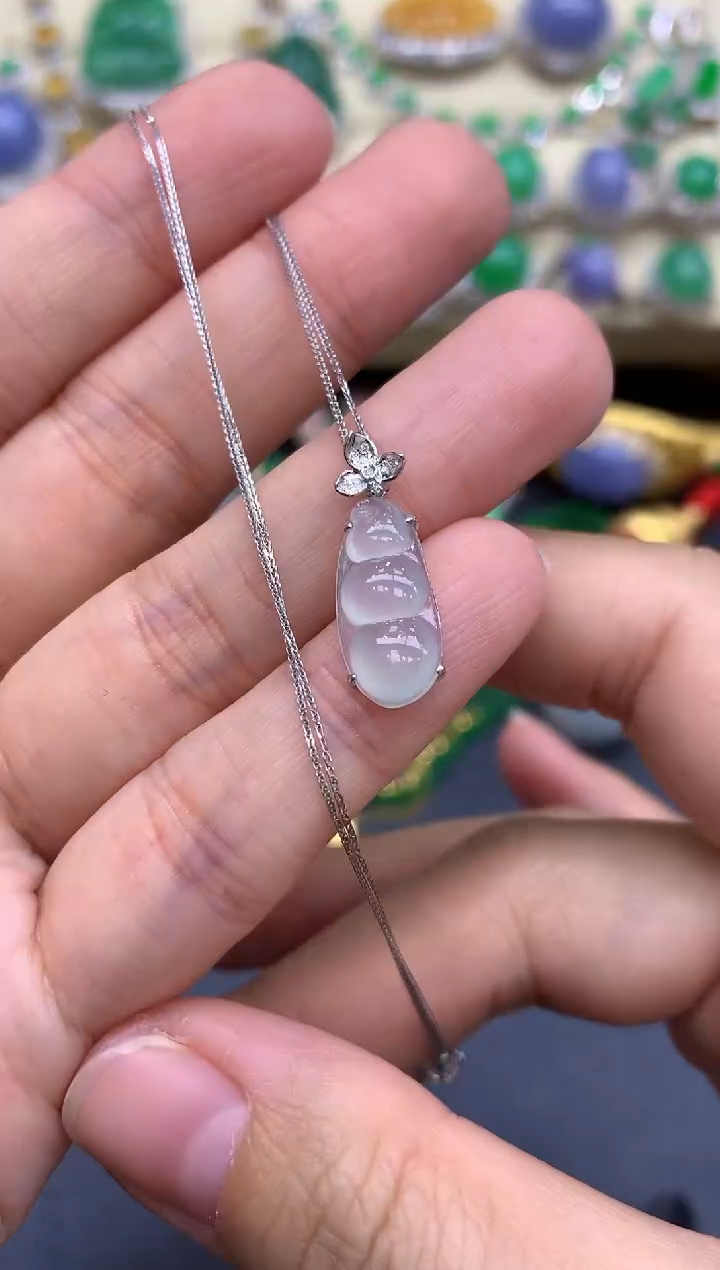 颈饰18K金镶嵌翡翠179-中国好珍宝