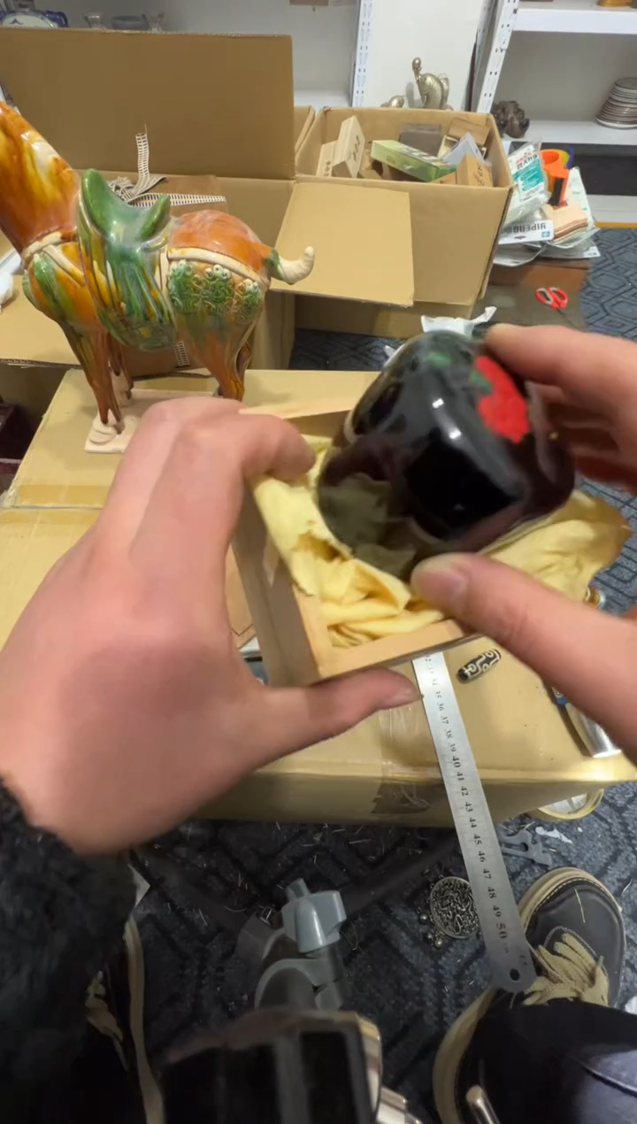 陶Q*1高缘中古美术工艺品
