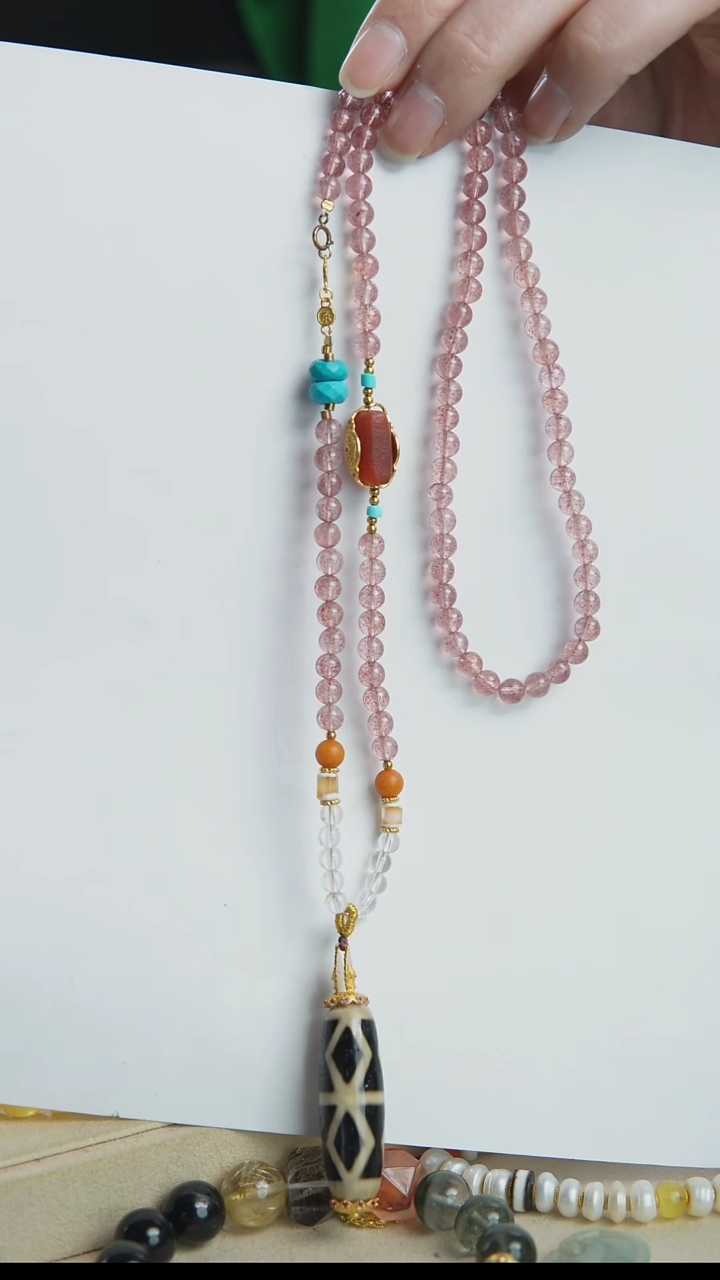 【闪购商品】石英质玉颈饰合金草莓晶项链