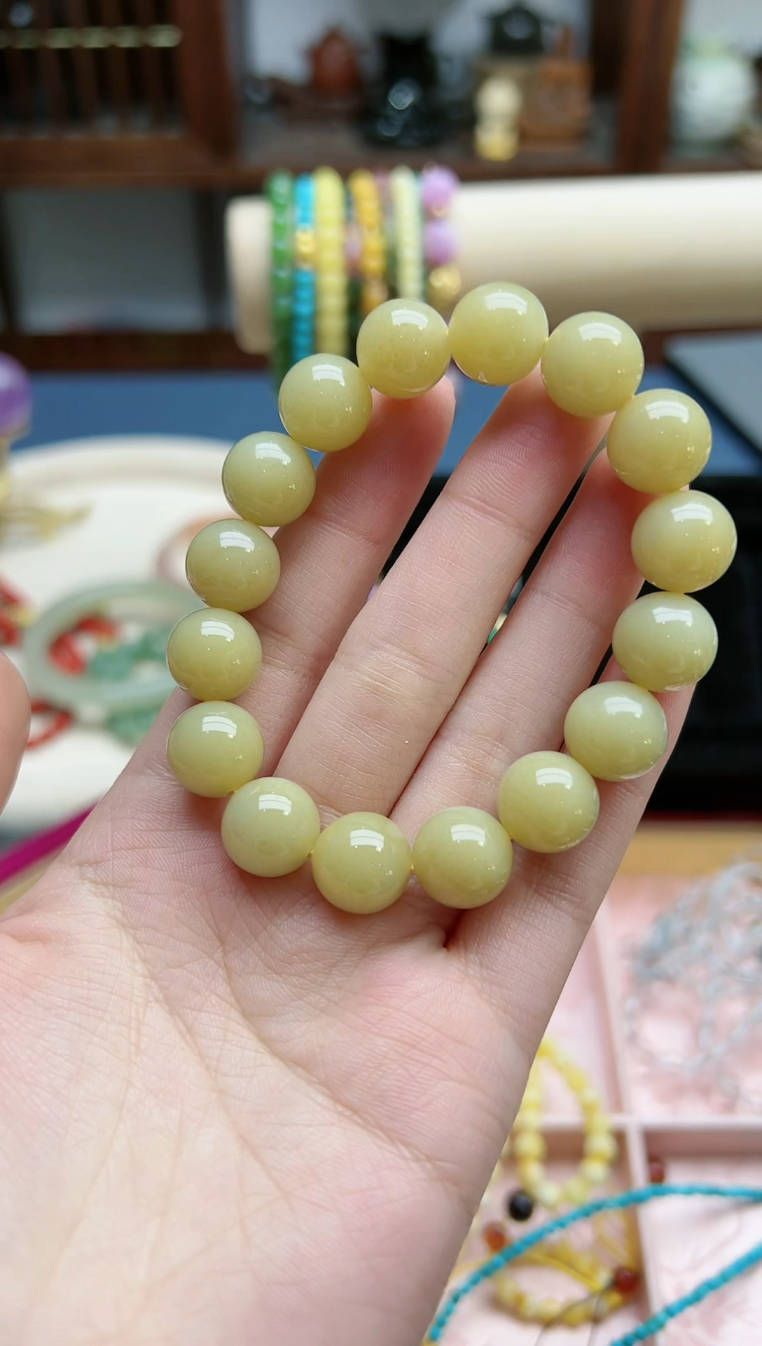 【闪购商品】和田玉手串未镶嵌和田玉12mm手串*1 QC