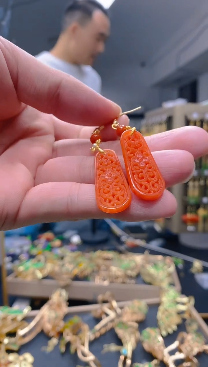 【闪购商品】翡翠耳饰合金0267翡翠耳钩