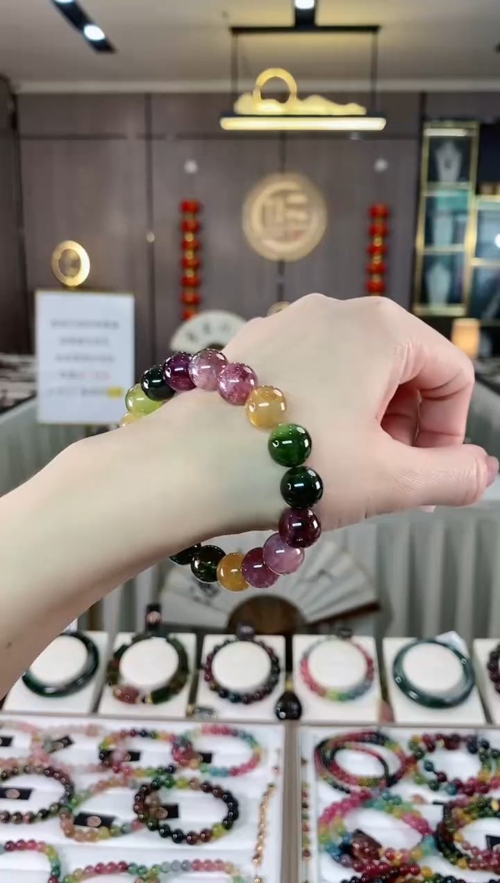 【闪购商品】碧玺单圈手串10mm+未镶嵌（多样性发一条）hon