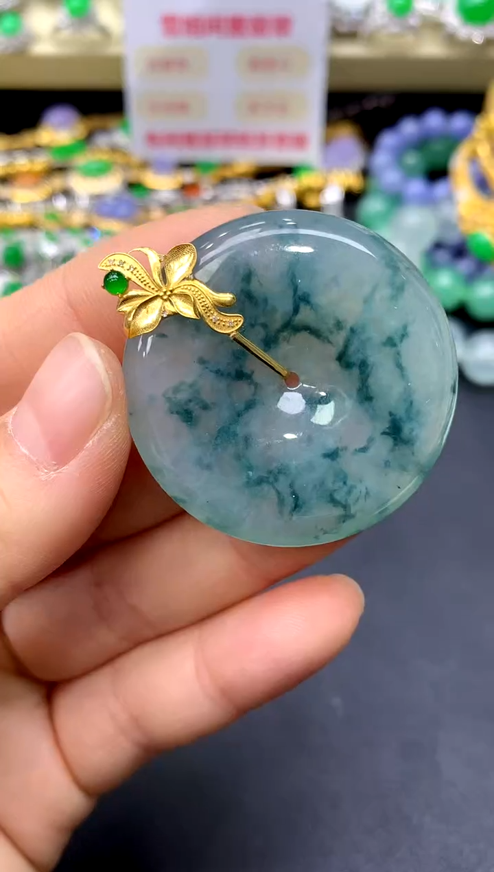 颈饰18K金镶嵌翡翠229-中国好珍宝