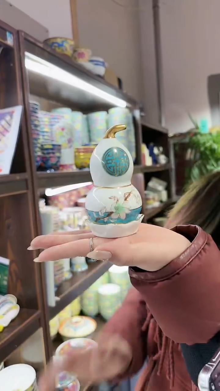 【闪购商品】瓷片葫芦牙签筒一只景德镇陶瓷