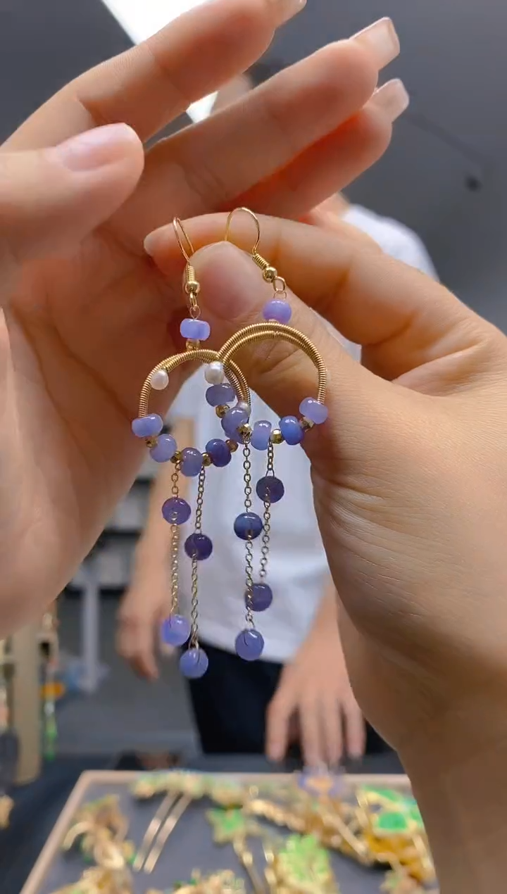 【闪购商品】翡翠耳饰合金190翡翠耳钩