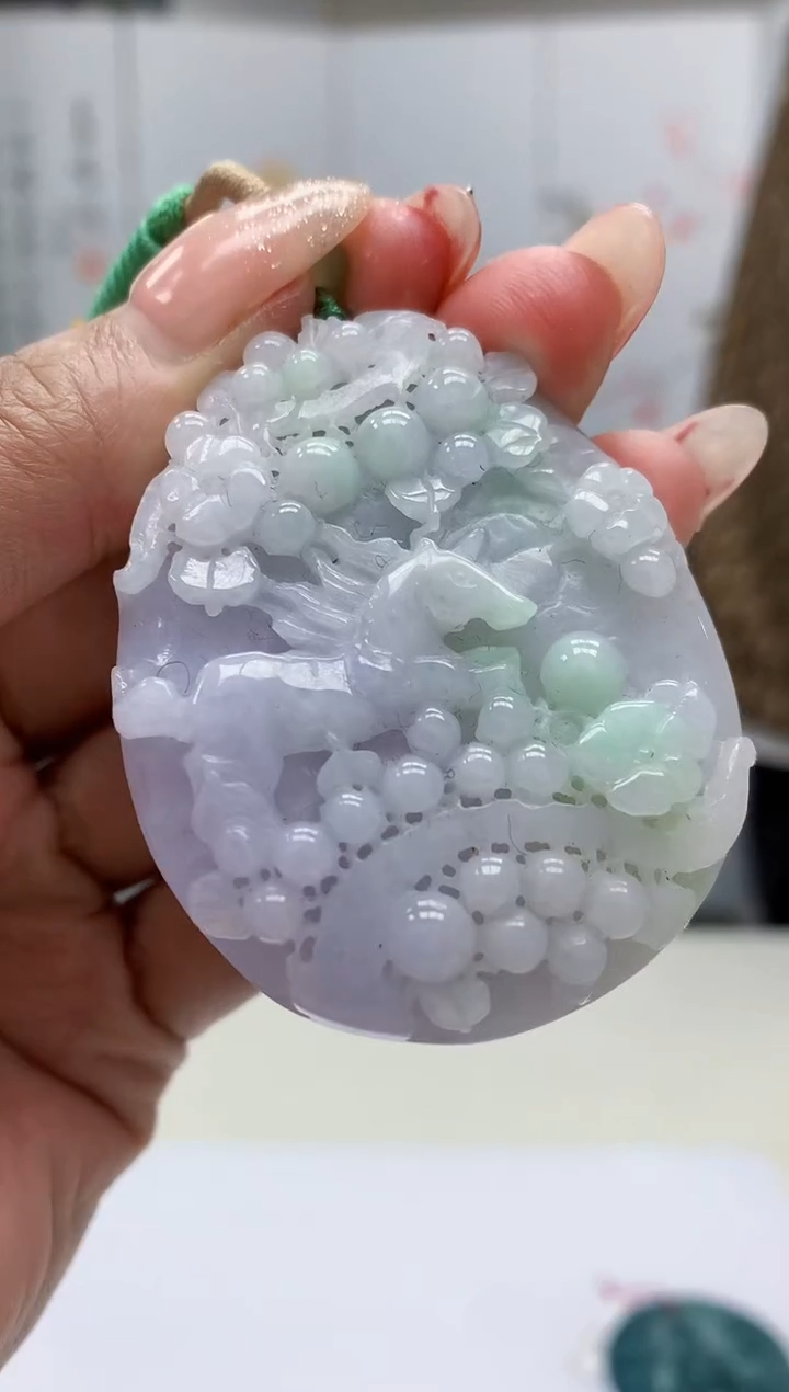 【闪购商品】定制翡翠未镶嵌4812MM-毛货挂件45