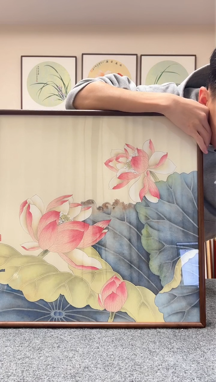 【闪购商品】书法三尺斗方工笔荷花52x52cm