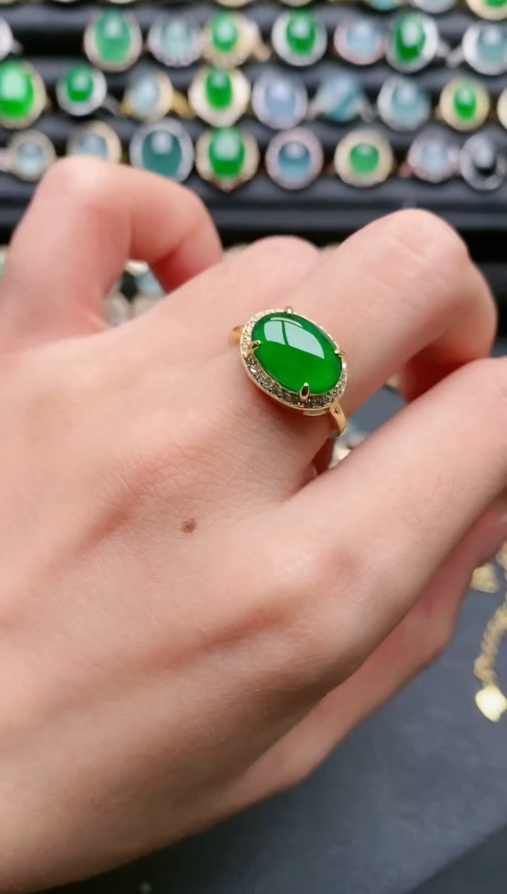 【闪购商品】翡翠戒指银S925镶嵌111111111