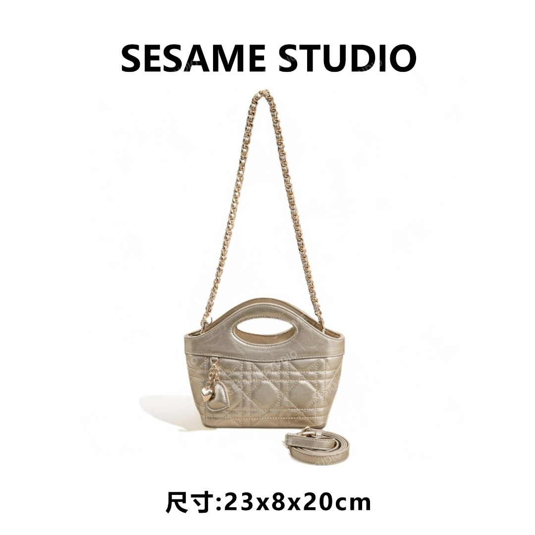 【芝麻集】SK-83501-香槟金RAIN.CUN休闲时尚百搭腋下女包