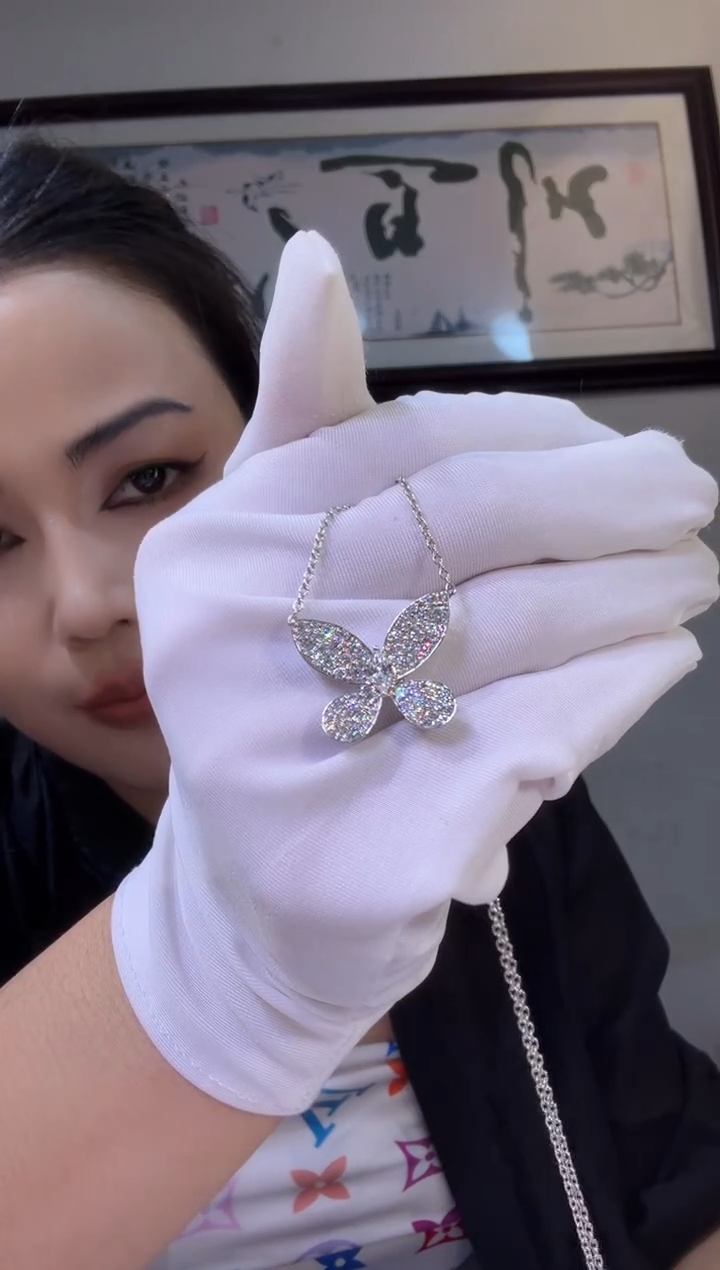 铂Pt950镶嵌项链实验室培育钻石项链