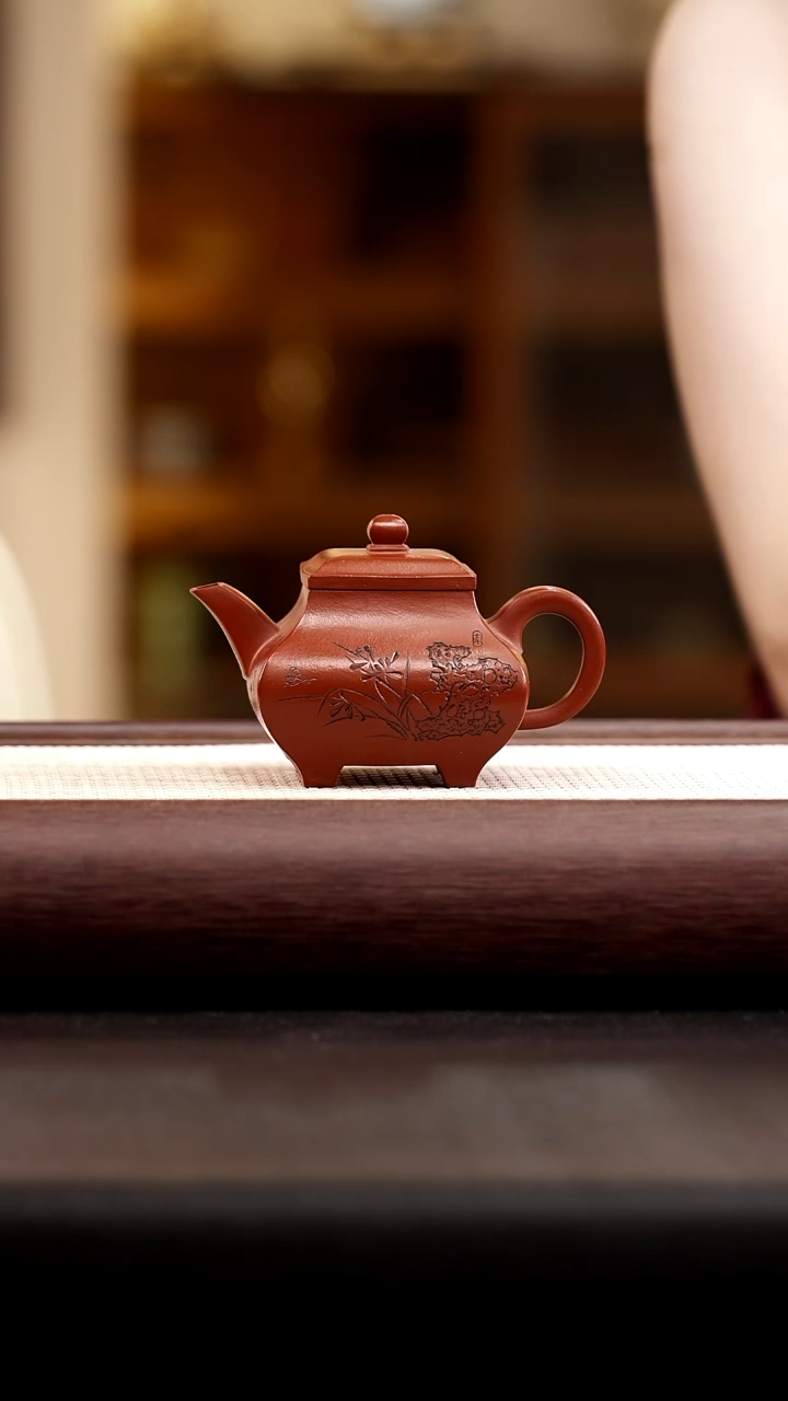 茶壶紫砂朱泥四方传炉